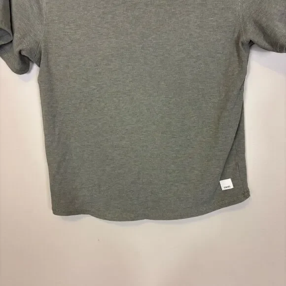 Vuori Green Ribbed Short Sleeve Semi Cropped Top Small - Picture 3 of 3